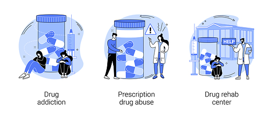 Image showing Drug addiction abstract concept vector illustrations.