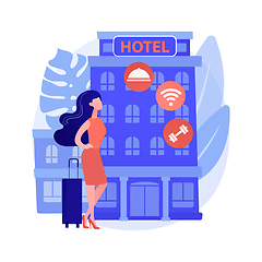 Image showing Motel service abstract concept vector illustration.