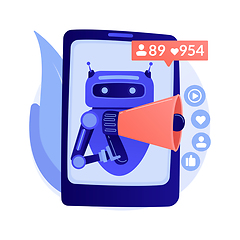 Image showing Artificial intelligence in social media abstract concept vector illustration.