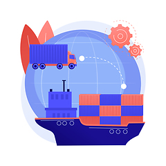 Image showing Container transportation abstract concept vector illustration.