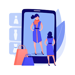 Image showing Virtual fitting room abstract concept vector illustration.