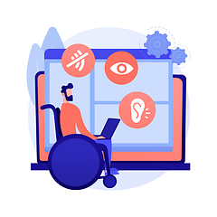 Image showing Web accessibility program abstract concept vector illustration.