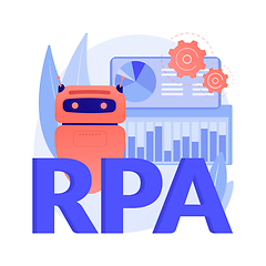 Image showing Robotic process automation abstract concept vector illustration.