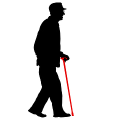 Image showing Silhouette of disabled people on a white background