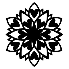 Image showing Silhouette of snowflakes icons on white background