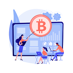 Image showing Cryptocurrency trading courses abstract concept vector illustration.
