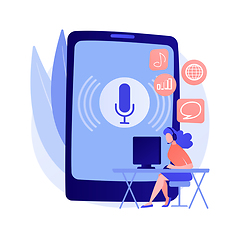 Image showing Podcast content abstract concept vector illustration.