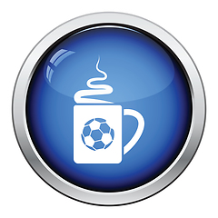 Image showing Football fans coffee cup with smoke icon