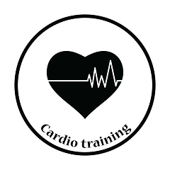 Image showing Icon of Heart with cardio diagram