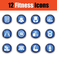 Image showing Fitness icon set. 