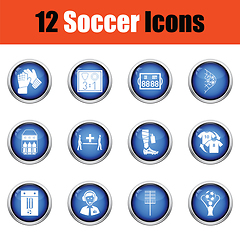 Image showing Set of soccer icons. 