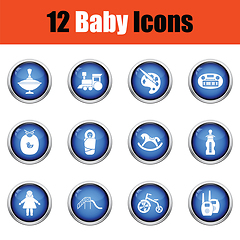 Image showing Set of baby icons. 