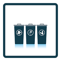 Image showing Garbage containers with separated trash icon