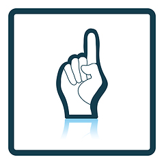 Image showing Fan foam hand with number one gesture icon