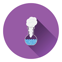 Image showing Icon of chemistry bulb with reaction inside