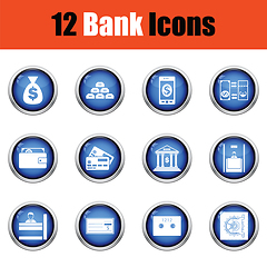 Image showing Set of bank icons. 