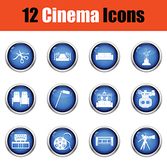 Image showing Set of cinema icons. 