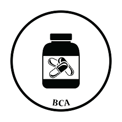 Image showing Icon of Fitness pills in container 