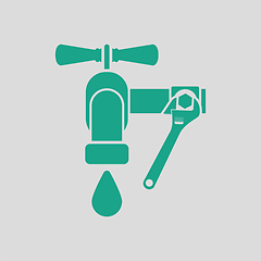 Image showing Icon of wrench and faucet