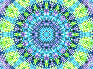 Image showing Bright background with concentric mosaic pattern