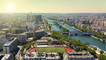 Image showing Aerial view from Eiffel Tower on Paris