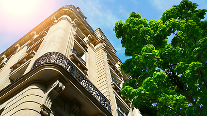 Image showing Facade of typical building in Paris