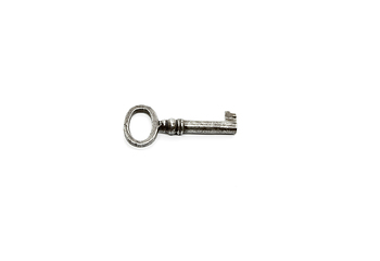 Image showing Vintage silver key isolated on white background