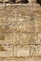 Image showing Ancient wall with egyptian hieroglyphs in the Karnak Temple