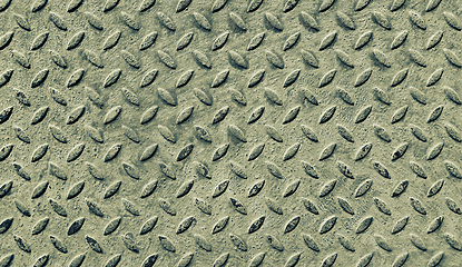 Image showing Texture of old khaki metal diamond plate