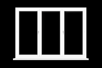 Image showing Window frame isolated on dark background. Design element