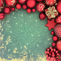 Image showing Christmas Holiday Abstract Background with Baubles