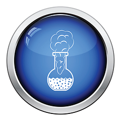 Image showing Icon of chemistry bulb with reaction inside