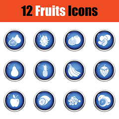 Image showing Fruit icon set.