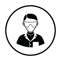 Image showing Icon of chemist in eyewear 