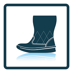 Image showing Woman fluffy boot icon