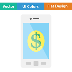 Image showing Smartphone with dollar sign icon