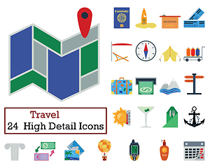 Image showing Set of 24 Travel Icons