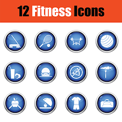 Image showing Fitness icon set. 