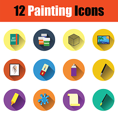 Image showing Set of painting icons