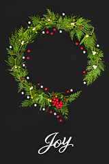 Image showing Christmas Joy Abstract Wreath Composition