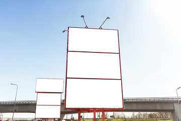 Image showing big white billboard template in city