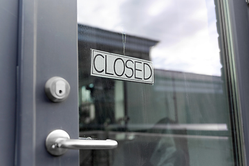 Image showing glass door of closed shop or office