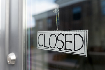 Image showing glass door of closed shop or office