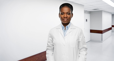 Image showing happy african american female doctor at hospital