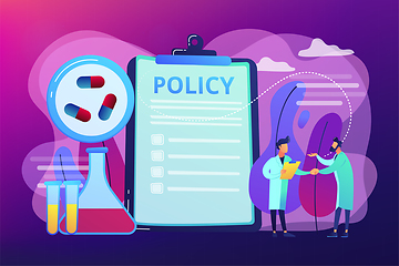 Image showing Pharmaceutical policy concept vector illustration.