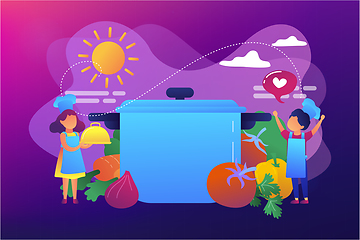 Image showing Cooking camp concept vector illustration.