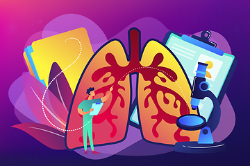 Image showing Obstructive pulmonary disease concept vector illustration.