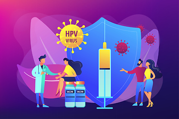 Image showing HPV vaccination concept vector illustration