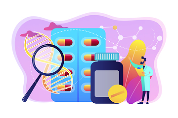 Image showing Biopharmacology products concept vector illustration.