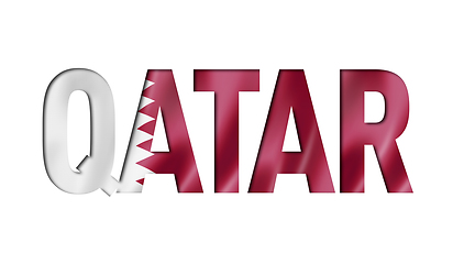 Image showing qatar flag text font